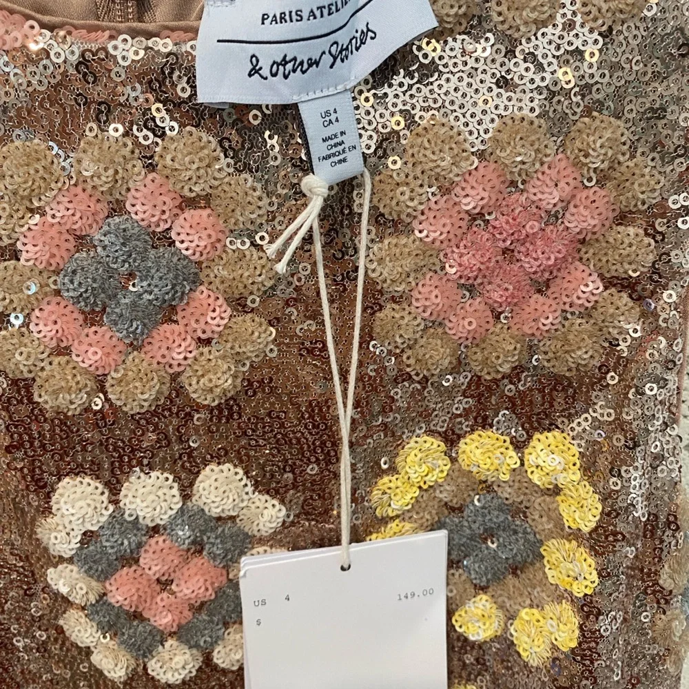 &otherstories Sequin Floral A-line dress - Picture 6 of 6